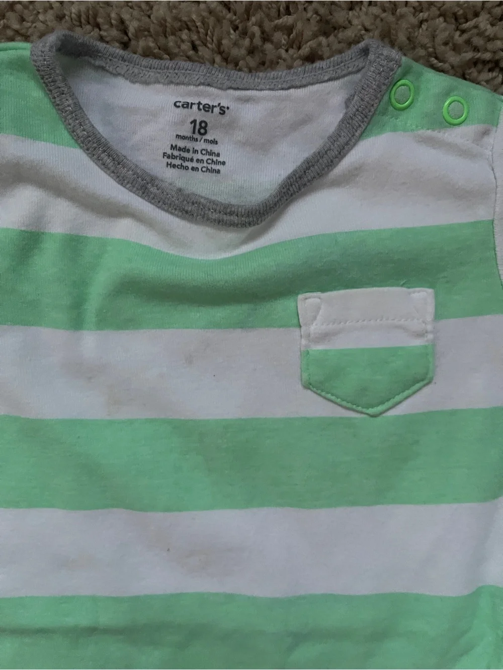 Bundle of 5 Carter’s Baby Boy Bodysuits – Size 18 Months